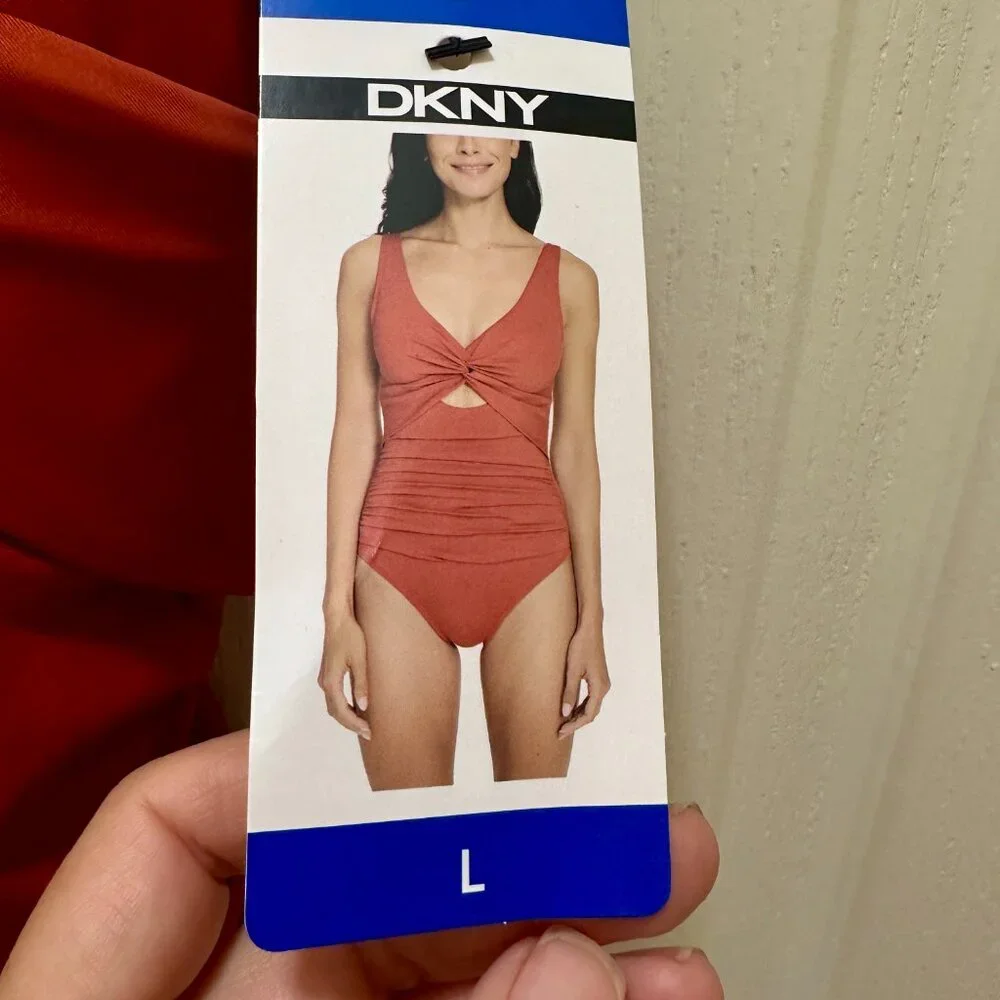 DKNY Women's One Piece Swimsuit Size L Bathing Suit Travel Beach Vacation (NEW) - Picture 4 of 12